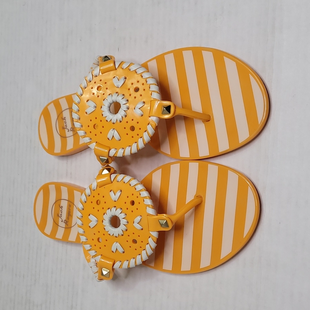 Jack rogers georgica jelly sandals Orange And White Stripe